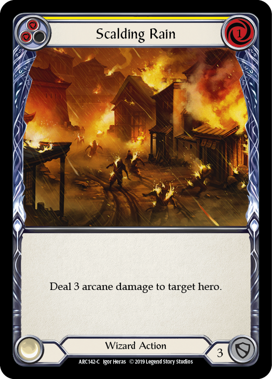 Scalding Rain (Yellow) [ARC142-C] (Arcane Rising)  1st Edition Rainbow Foil | Webway Games