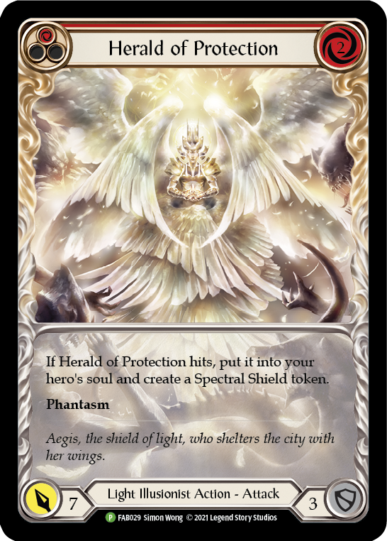 Herald of Protection (Red Extended Art) [FAB029] (Promo)  Rainbow Foil | Webway Games