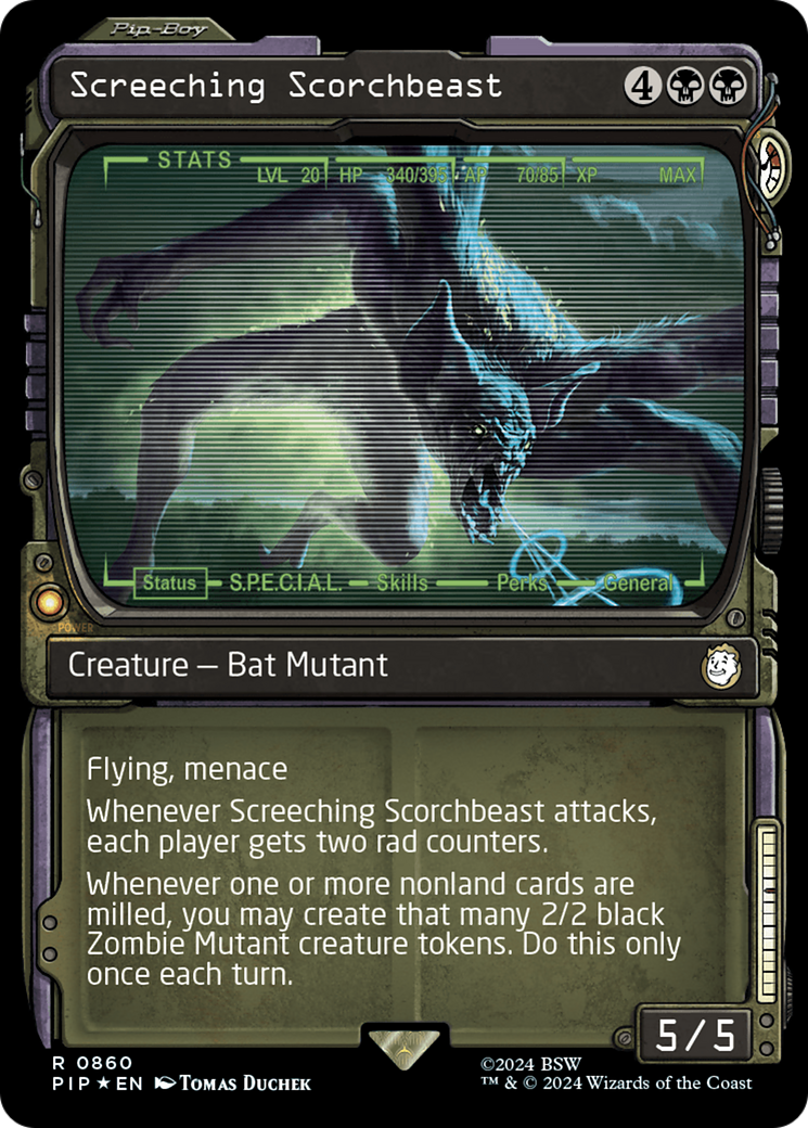 Screeching Scorchbeast (Showcase) (Surge Foil) [Fallout] | Webway Games