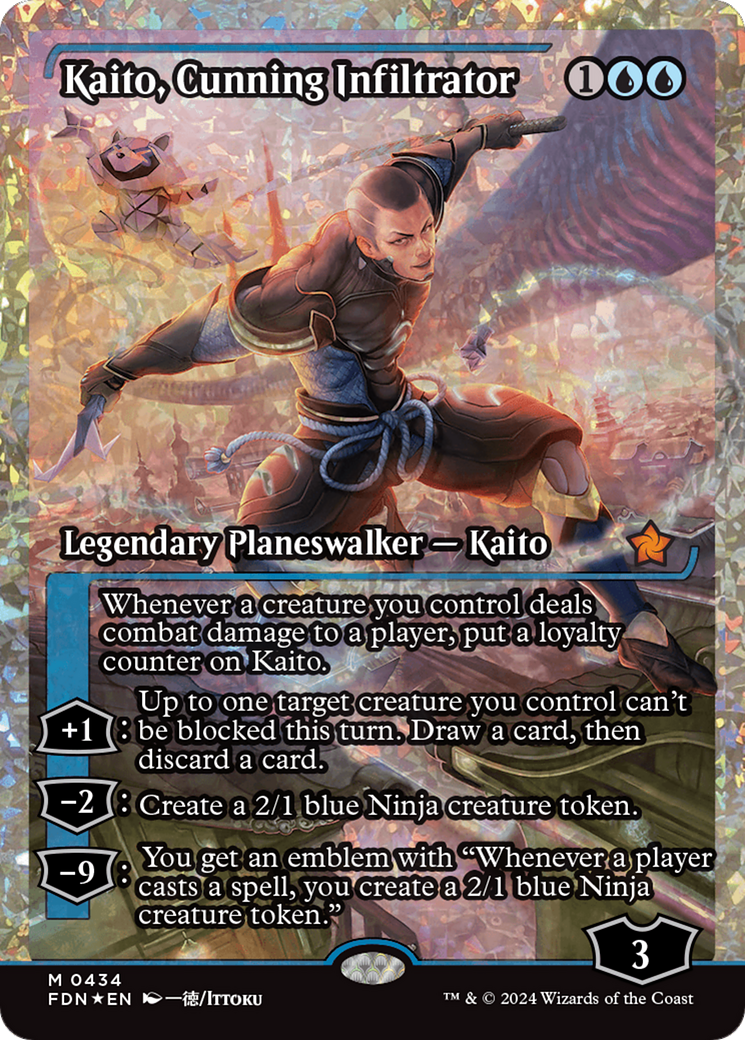 Kaito, Cunning Infiltrator (Showcase) (Frature Foil) [Foundations] | Webway Games
