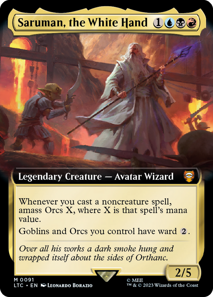 Saruman, the White Hand (Extended Art) [The Lord of the Rings: Tales of Middle-Earth Commander] | Webway Games