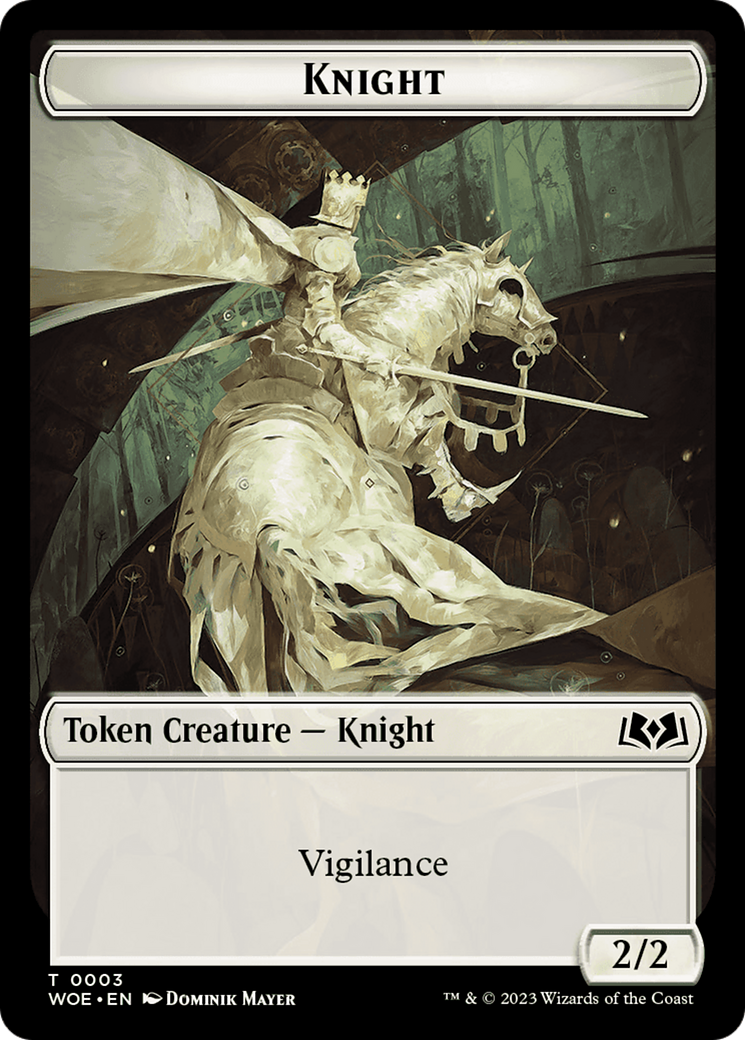 Knight // Food (0010) Double-Sided Token [Wilds of Eldraine Tokens] | Webway Games