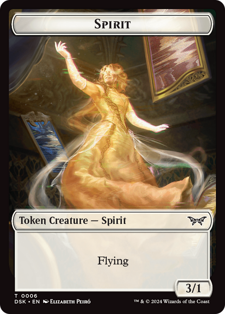 Glimmer // Spirit (0006) Double-Sided Token [Duskmourn: House of Horror Tokens] | Webway Games