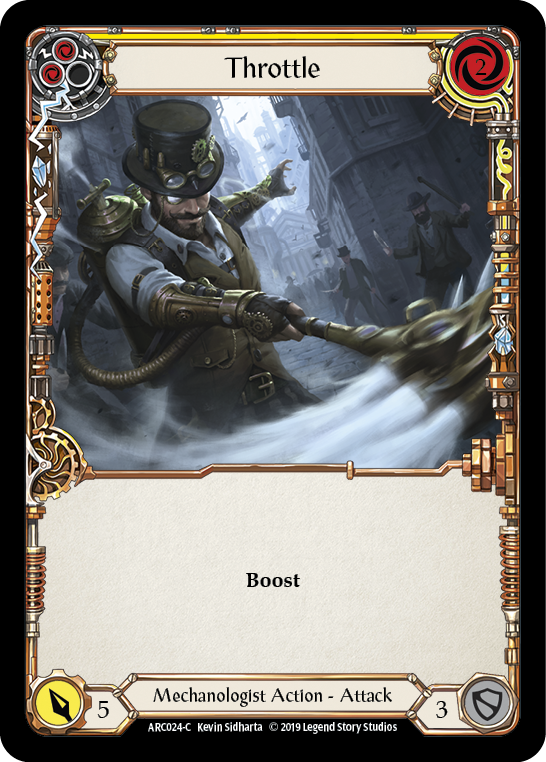 Throttle (Yellow) [ARC024-C] (Arcane Rising)  1st Edition Rainbow Foil | Webway Games