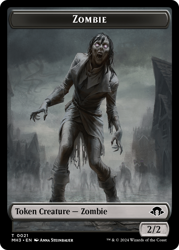 Plant (Ripple Foil) // Zombie Double-Sided Token [Modern Horizons 3 Tokens] | Webway Games