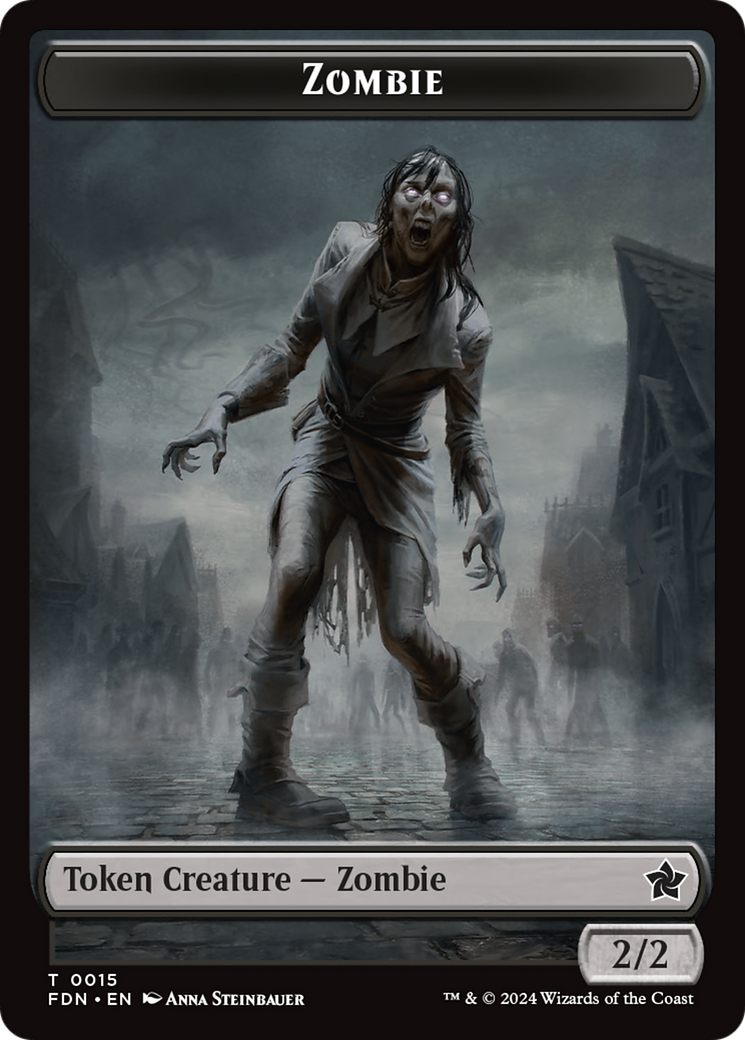 Faerie // Zombie Double-Sided Token [Foundations Tokens] | Webway Games