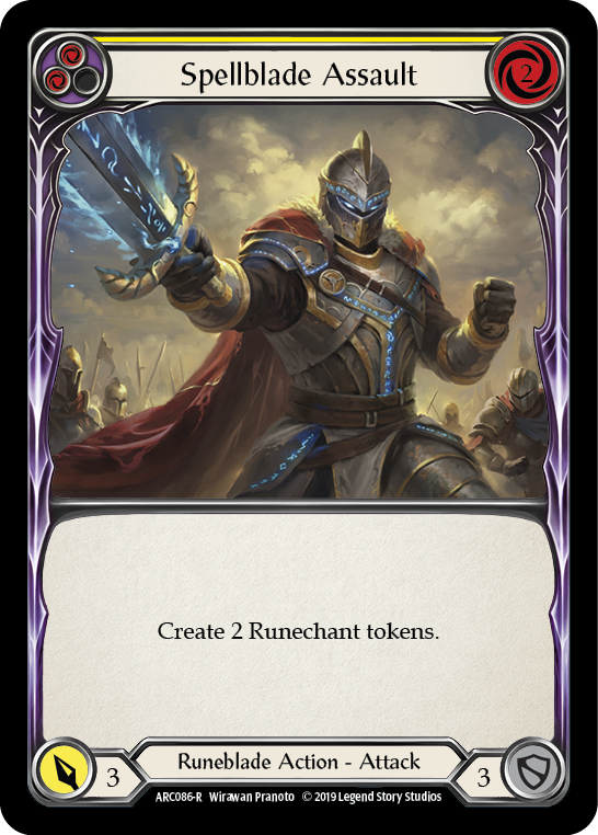 Spellblade Assault (Yellow) [ARC086-R] (Arcane Rising)  1st Edition Rainbow Foil | Webway Games