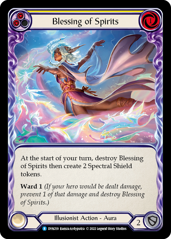 Blessing of Spirits (Yellow) [DYN219] (Dynasty)  Rainbow Foil | Webway Games