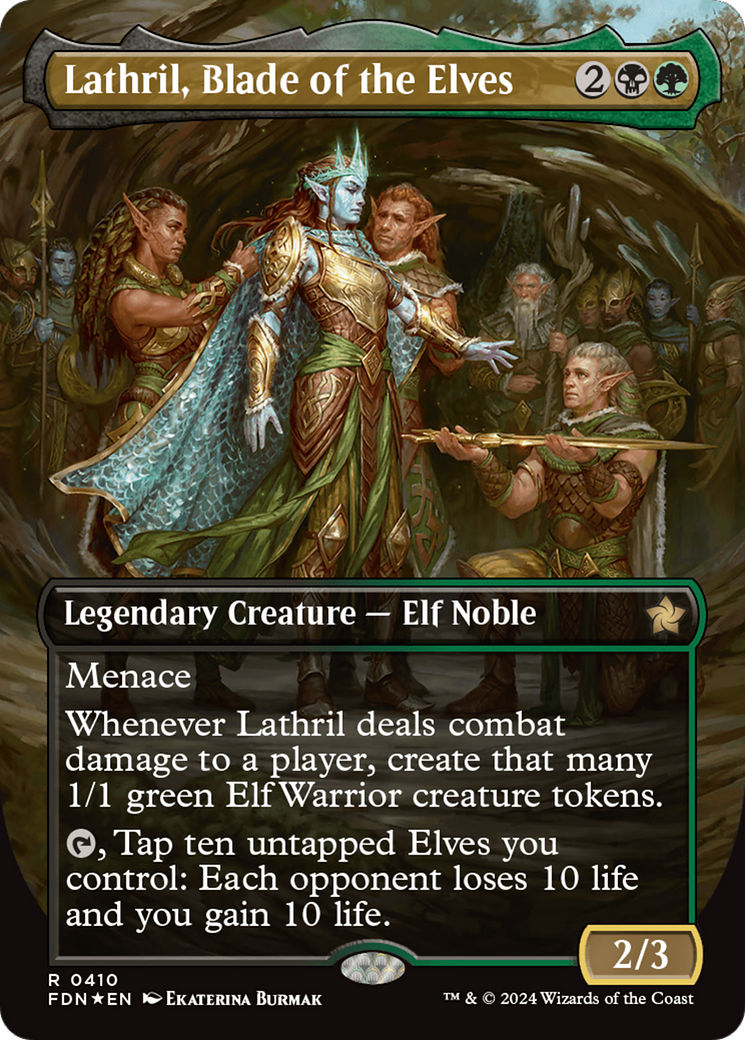 Lathril, Blade of the Elves (Borderless) (Mana Foil) [Foundations] | Webway Games