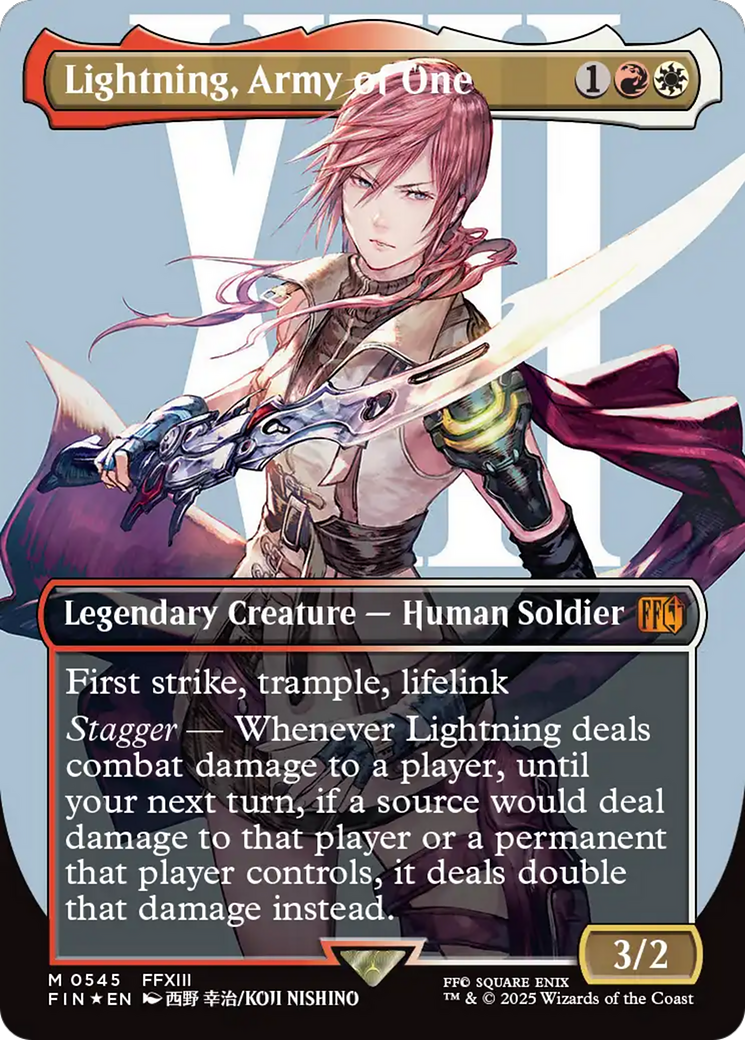 Lightning, Army of One (Borderless) (Surge Foil) [FINAL FANTASY] | Webway Games