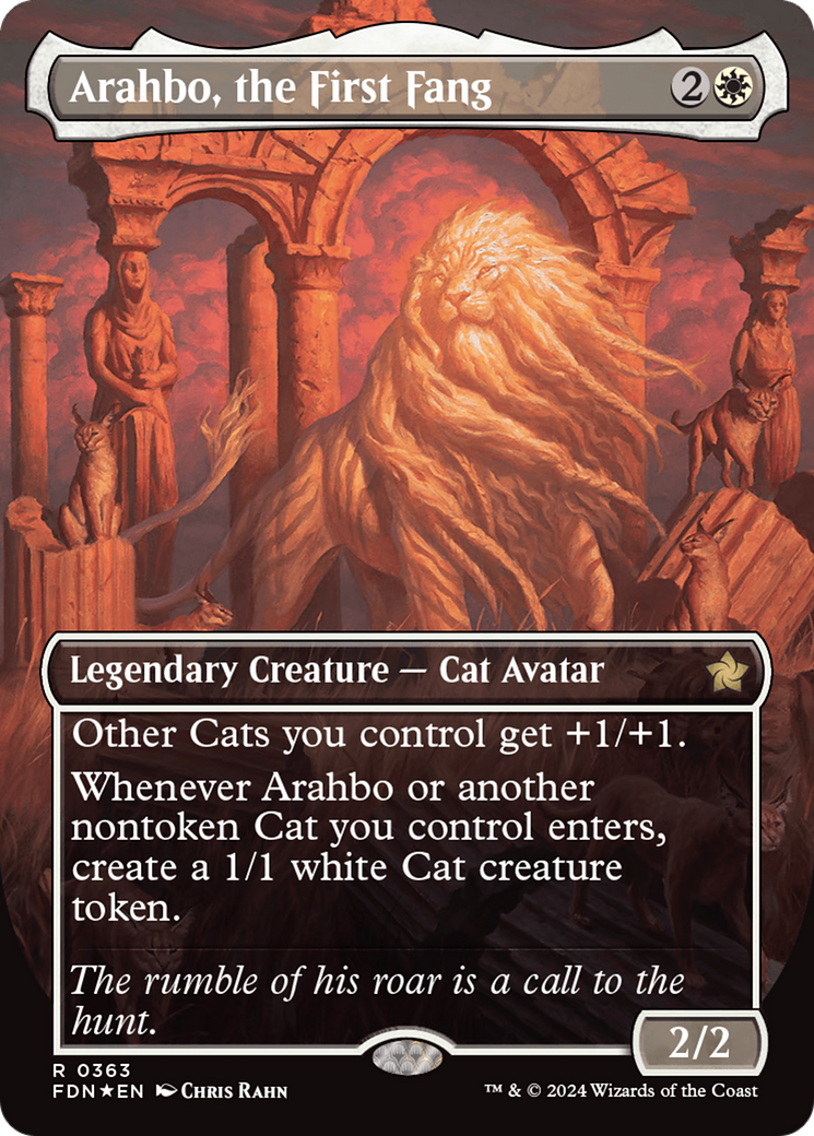 Arahbo, the First Fang (Borderless) (Mana Foil) [Foundations] | Webway Games