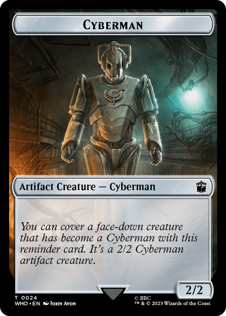 Soldier // Cyberman Double-Sided Token [Doctor Who Tokens] | Webway Games