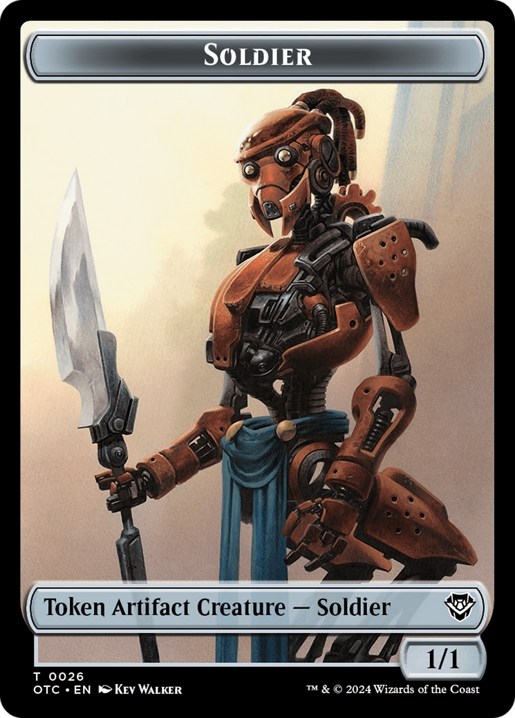 Elemental (0014) // Soldier (0026) Double-Sided Token [Outlaws of Thunder Junction Commander Tokens] | Webway Games