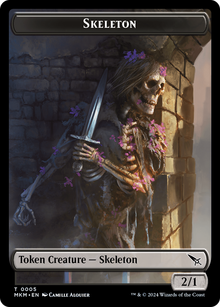 Skeleton Token [Murders at Karlov Manor Tokens] | Webway Games