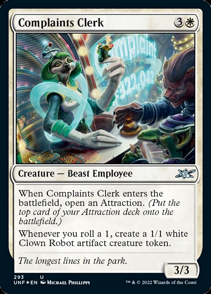 Complaints Clerk (Galaxy Foil) [Unfinity] | Webway Games