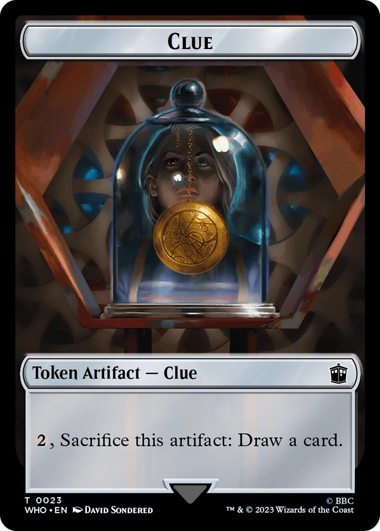 Human (0005) // Clue (0023) Double-Sided Token [Doctor Who Tokens] | Webway Games