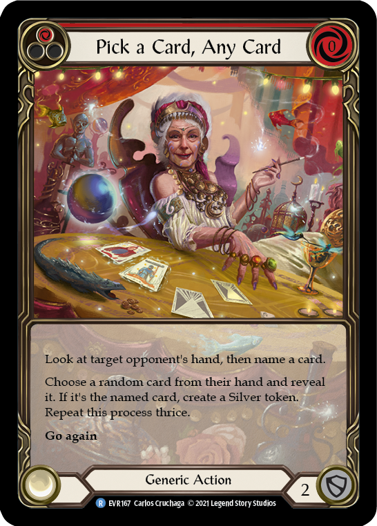 Pick a Card, Any Card (Red) [EVR167] (Everfest)  1st Edition Extended Art Rainbow Foil | Webway Games
