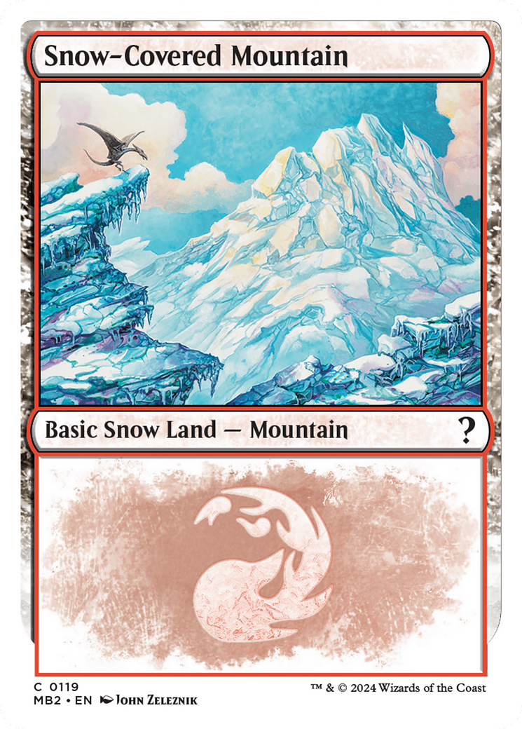 Snow-Covered Mountain (White Border) [Mystery Booster 2] | Webway Games