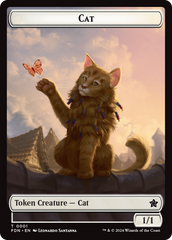 Elf Warrior // Cat (001) Doubled-Sided Token [Foundations Tokens] | Webway Games