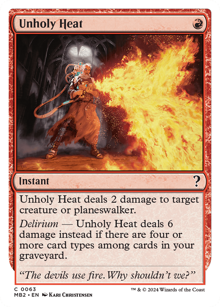 Unholy Heat (White Border) [Mystery Booster 2] | Webway Games