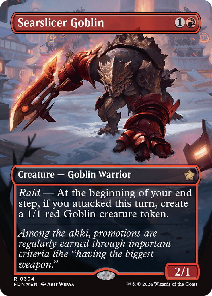 Searslicer Goblin (Borderless) (Mana Foil) [Foundations] | Webway Games