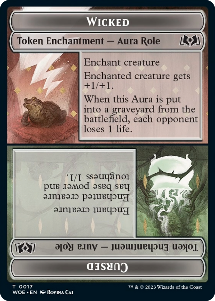 Wicked Role / Cursed Role // Emblem - On An Adventure Double-Sided Token [Wilds of Eldraine Tokens] | Webway Games