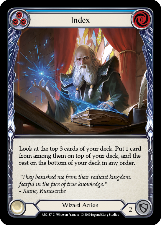 Index (Blue) [ARC137-C] (Arcane Rising)  1st Edition Rainbow Foil | Webway Games