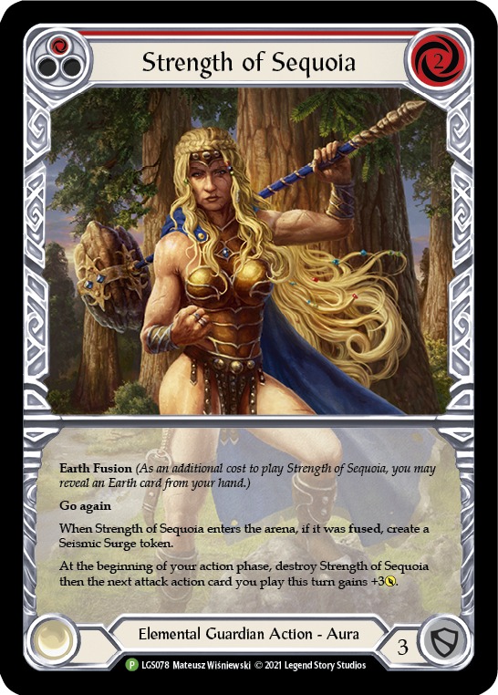 Strength of Sequoia (Red) [LGS078] (Promo)  Rainbow Foil | Webway Games