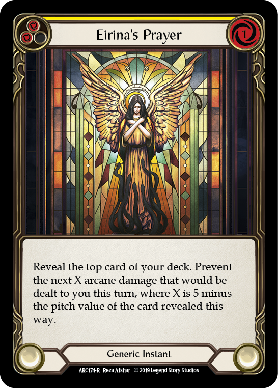 Eirina's Prayer (Yellow) [ARC174-R] (Arcane Rising)  1st Edition Rainbow Foil | Webway Games