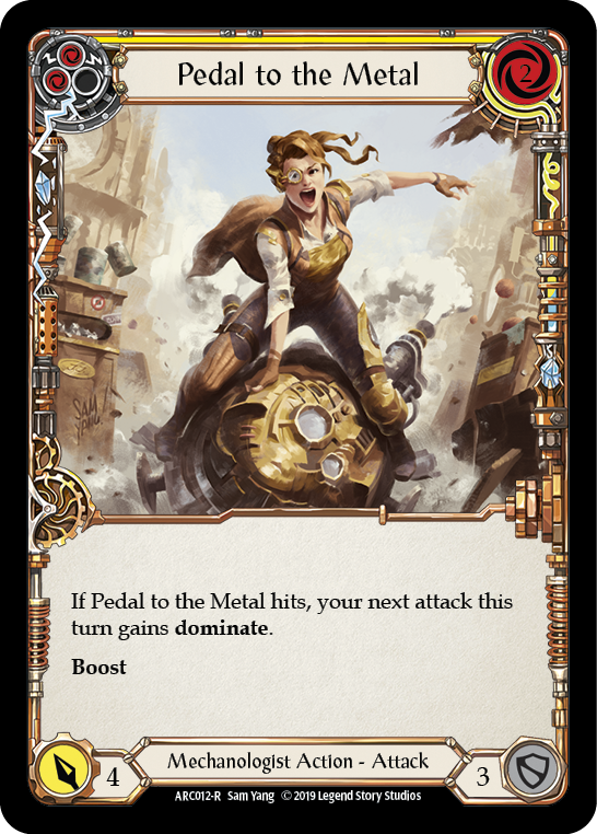 Pedal to the Metal (Yellow) [ARC012-R] (Arcane Rising)  1st Edition Rainbow Foil | Webway Games