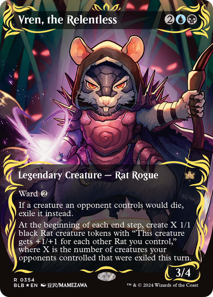 Vren, the Relentless (Borderless) (Raised Foil) [Bloomburrow] | Webway Games