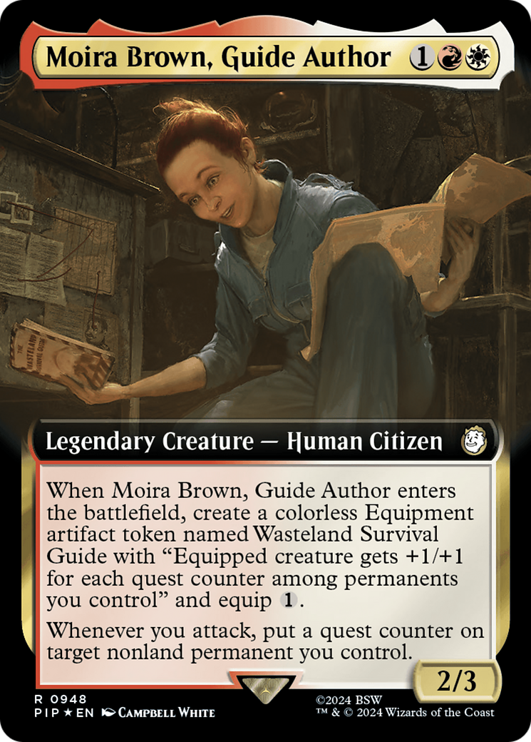 Moira Brown, Guide Author (Extended Art) (Surge Foil) [Fallout] | Webway Games