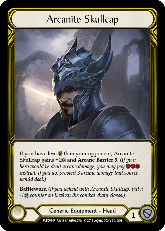 Arcanite Skullcap [FAB007-P] (Promo)  1st Edition Cold Foil - Golden | Webway Games