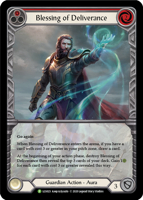 Blessing of Deliverance (Red) [LGS023] (Promo)  Rainbow Foil | Webway Games