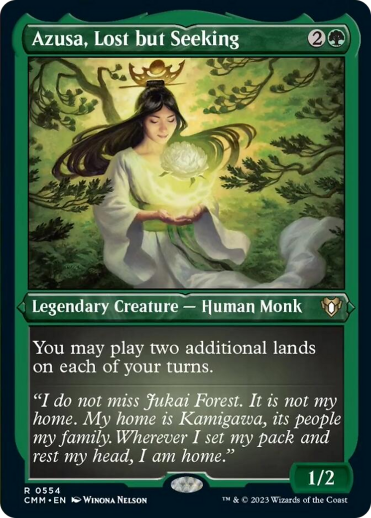 Azusa, Lost but Seeking (Foil Etched) [Commander Masters] | Webway Games
