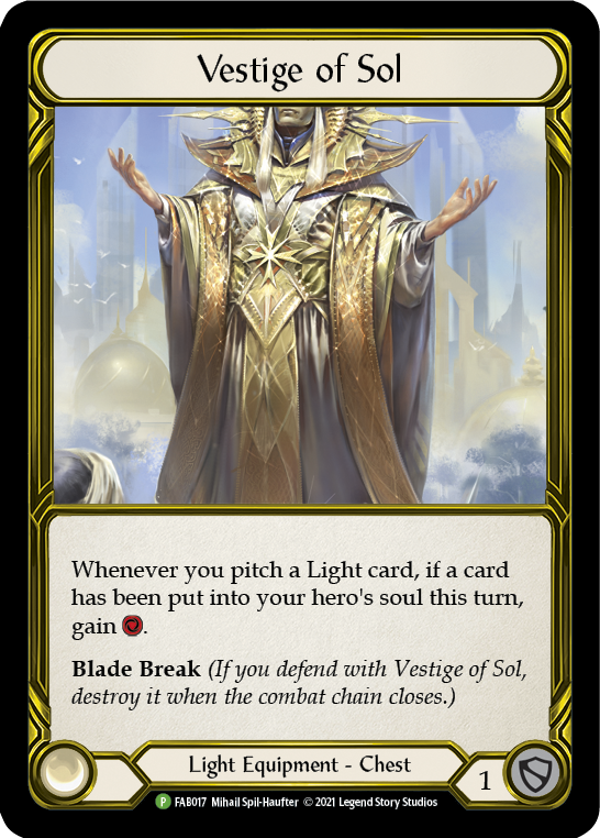 Vestige of Sol (Golden) [FAB017] (Promo)  Cold Foil | Webway Games