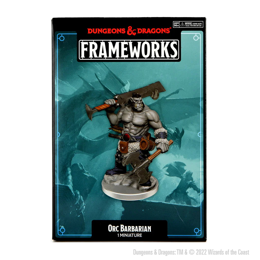 D&D FRAMEWORKS: ORC BARBARIAN MALE - UNPAINTED AND UNASSEMBLED | Webway Games