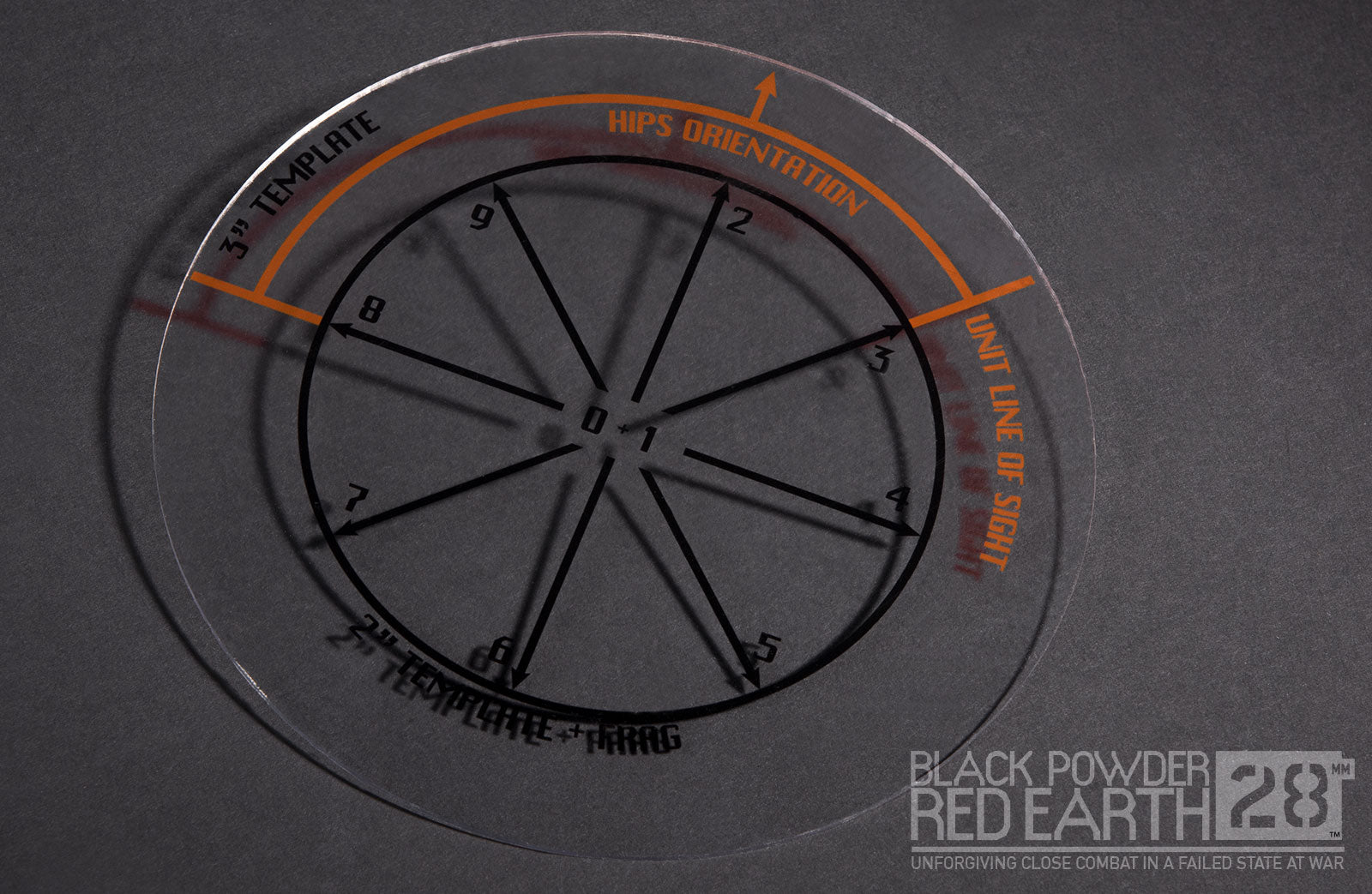 Black Powder Red Earth 28MM Radial Effect Template | Webway Games