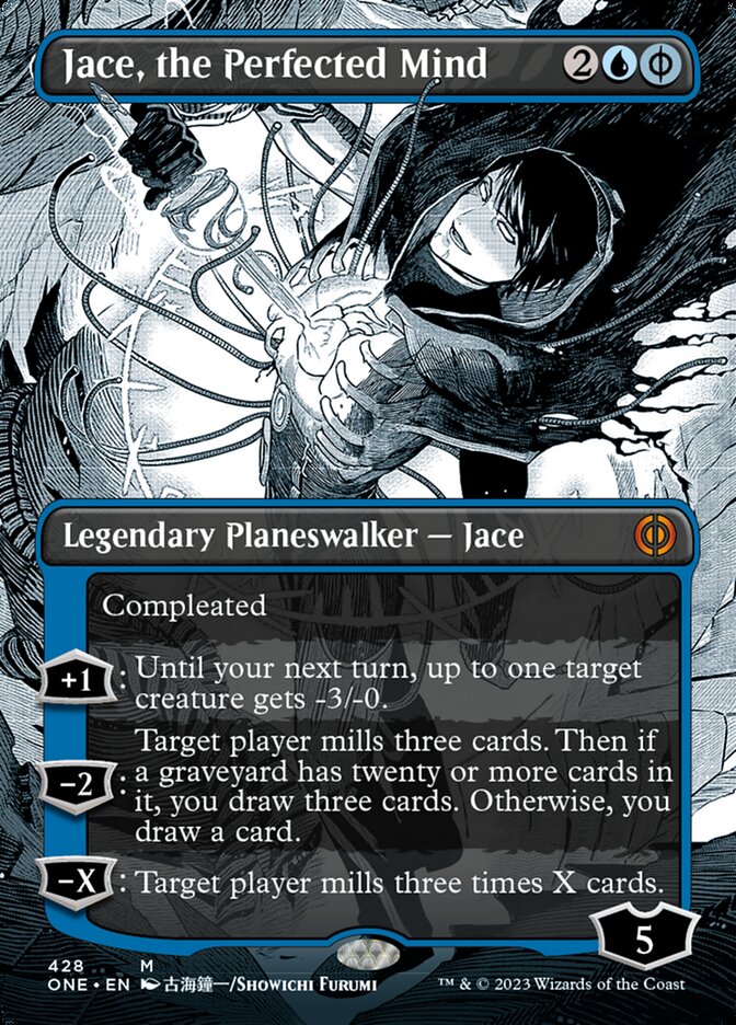 Jace, the Perfected Mind (Borderless Manga Step-and-Compleat Foil) [Phyrexia: All Will Be One] | Webway Games