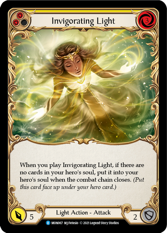 Invigorating Light (Yellow) (Rainbow Foil) [MON067-RF] 1st Edition Rainbow Foil