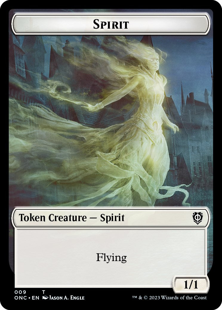 Human // Spirit Double-Sided Token [Phyrexia: All Will Be One Commander Tokens] | Webway Games