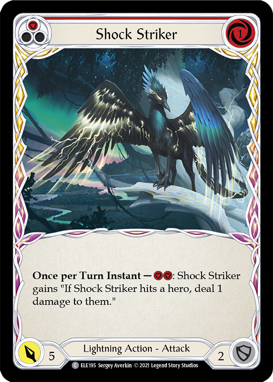 Shock Striker (Red) [ELE195] (Tales of Aria)  1st Edition Rainbow Foil | Webway Games