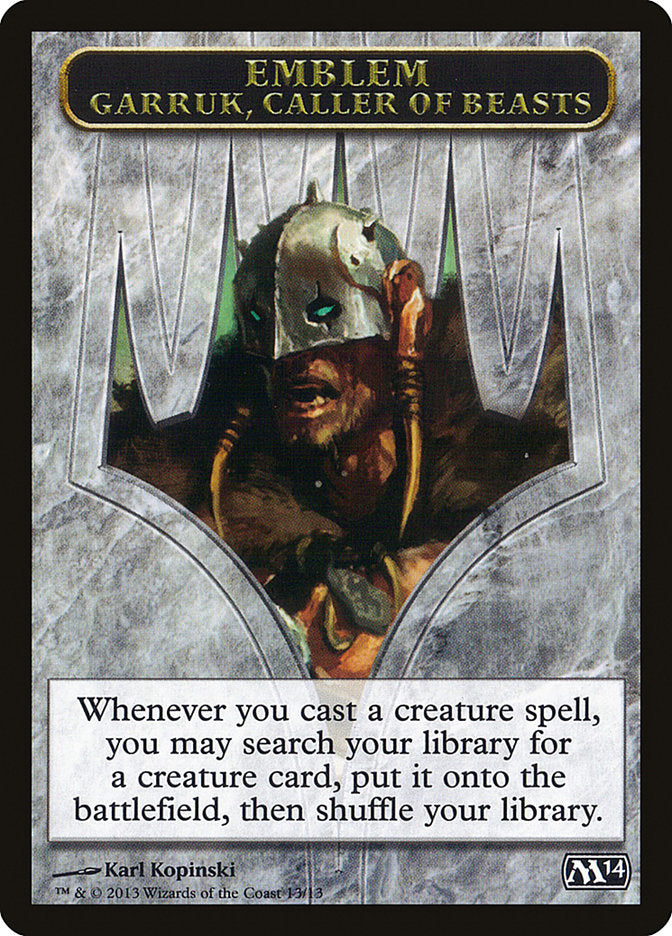 Garruk, Caller of Beasts Emblem [Magic 2014 Tokens] | Webway Games