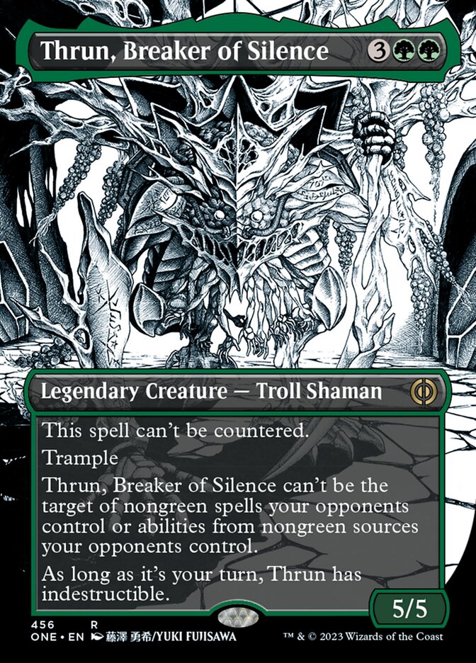 Thrun, Breaker of Silence (Borderless Manga Step-and-Compleat Foil) [Phyrexia: All Will Be One] | Webway Games