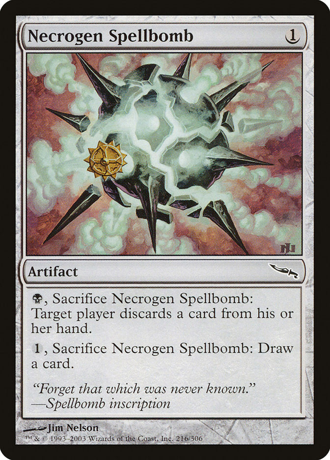 Necrogen Spellbomb [Mirrodin] | Webway Games