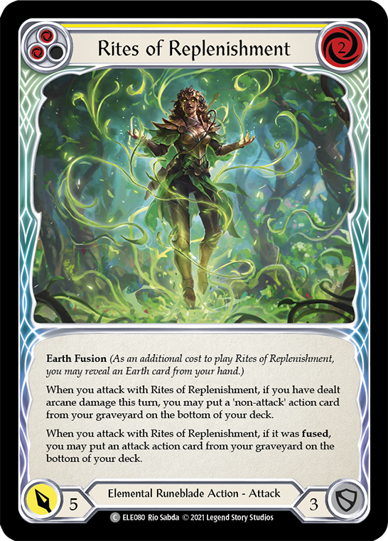 Rites of Replenishment (Yellow) [ELE080] (Tales of Aria)  1st Edition Rainbow Foil | Webway Games