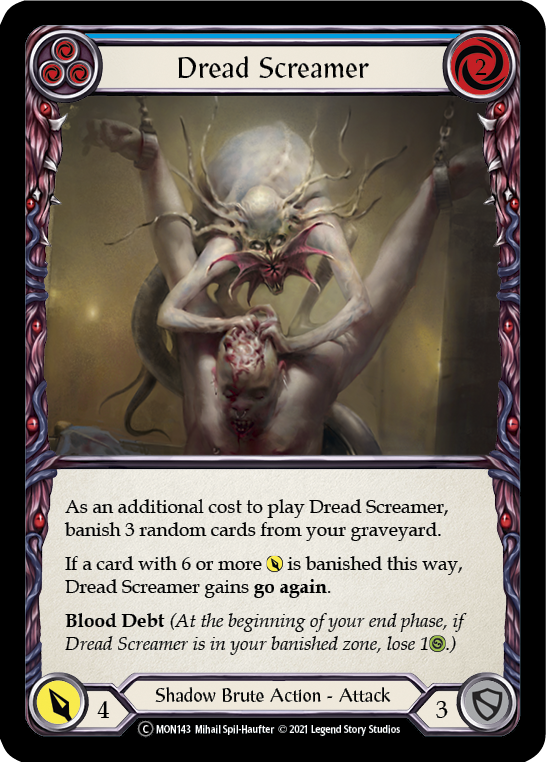 Dread Screamer (Blue) (Rainbow Foil) [U-MON143-RF] Unlimited Rainbow Foil | Webway Games