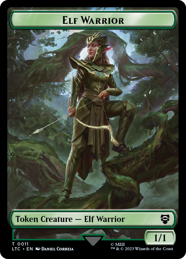 Elf Warrior // Treasure Double Sided Token [The Lord of the Rings: Tales of Middle-Earth Commander Tokens] | Webway Games