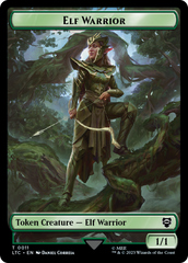 Elf Warrior // Treasure Double Sided Token [The Lord of the Rings: Tales of Middle-Earth Commander Tokens] | Webway Games