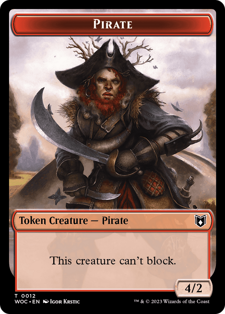 Pirate // Human Double-Sided Token [Wilds of Eldraine Commander Tokens] | Webway Games